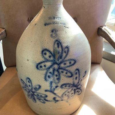 Antique Vintage Salt Glazed Stoneware Jug W. Hart
