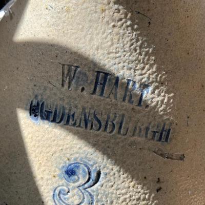 Antique Vintage Salt Glazed Stoneware Jug W. Hart