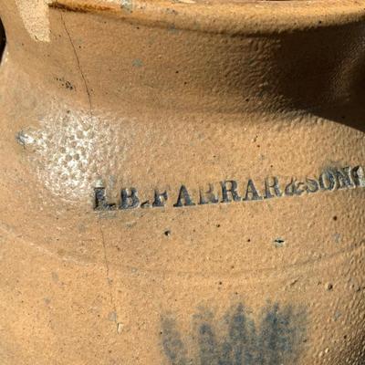 Antique Vintage Salt Glazed Stoneware Jug E. B. Farrah & Sons