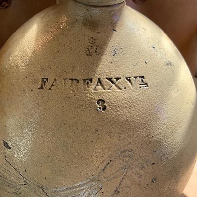 Antique Vintage Salt Glazed Stoneware Jug Fairfax Vermont