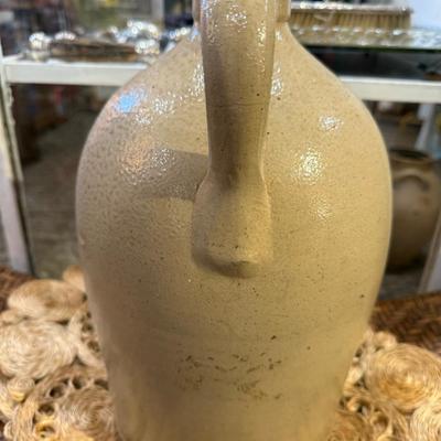 Antique Vintage Salt Glazed Stoneware Jug F. Woodworth Vermont