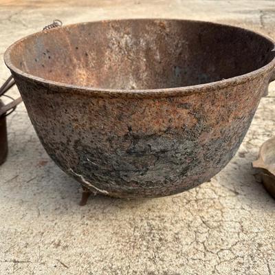 Antique Cast Iron Cauldron, Fireplace Grate and More!