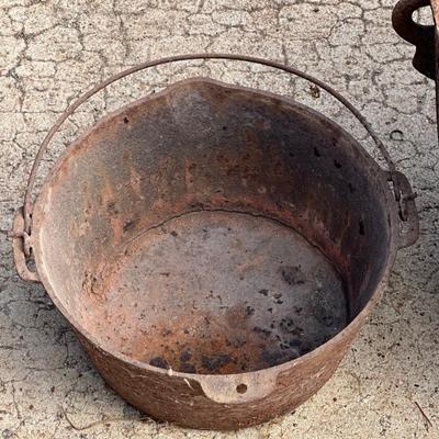 Antique Cast Iron Cauldron, Fireplace Grate and More!
