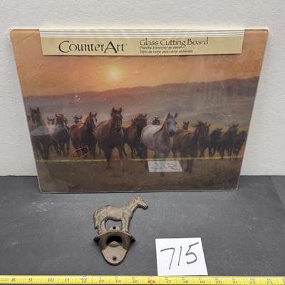Horse Cutting Board and Bottle Opener