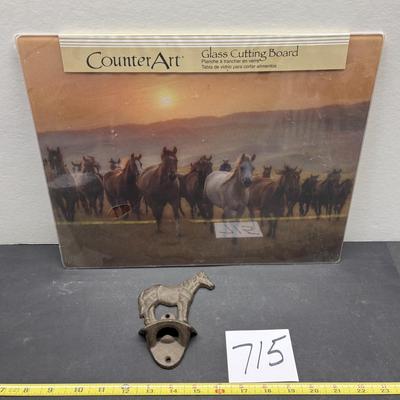 Horse Cutting Board and Bottle Opener
