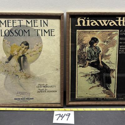 Vintage Framed Music Covers