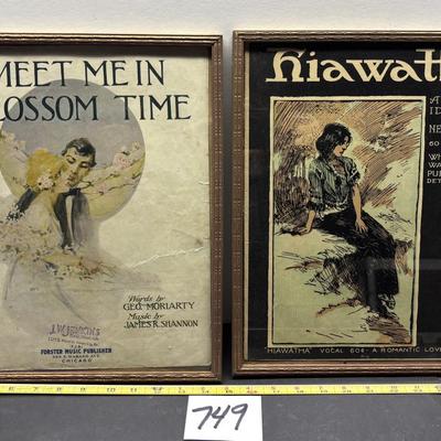 Vintage Framed Music Covers