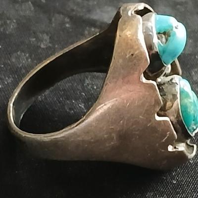 Nice, signed Silver Zuni Horace Iule Turquoise Ring