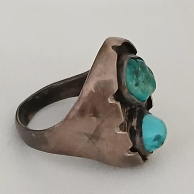 Nice, signed Silver Zuni Horace Iule Turquoise Ring