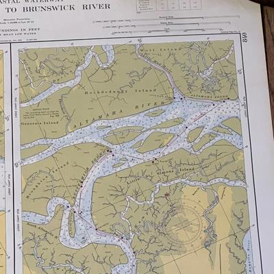 Lot of 4 Maps of Intercostal Waterways