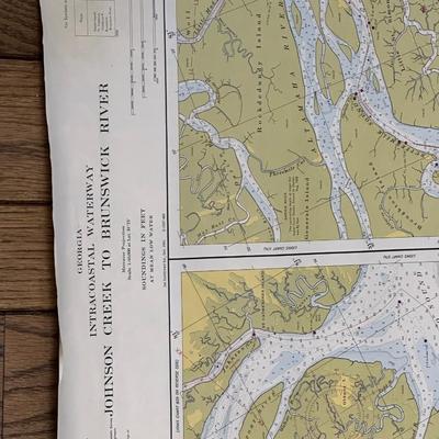 Lot of 4 Maps of Intercostal Waterways
