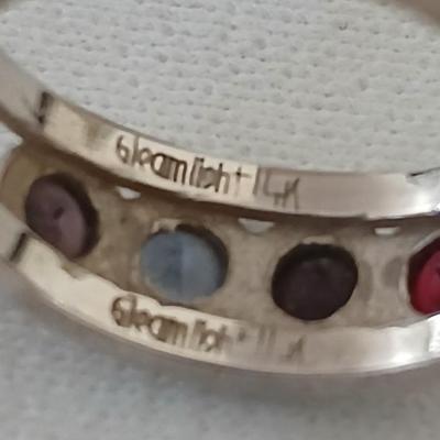 14 k Gold Multi Gemstone Ring, 14k Gold, Original Gleam light Natural Spinal, Aquamarine, Amethyst and Ruby / Garnet Vintage Ring