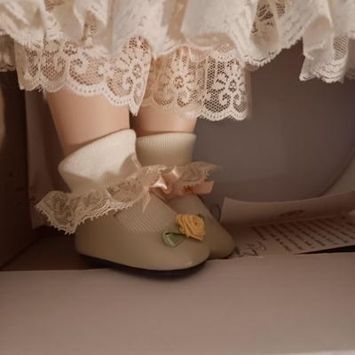 LITTLE COMPANION COLLECTION "SHIRLEEN"PORCELAIN DOLL & A VINTAGE BABY TOY