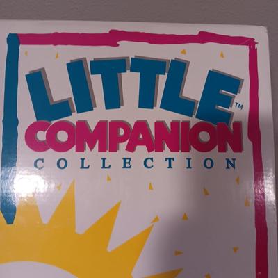 LITTLE COMPANION COLLECTION "SHIRLEEN"PORCELAIN DOLL & A VINTAGE BABY TOY