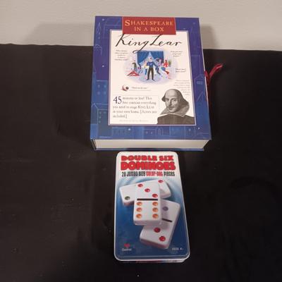 "SHAKESPEARE IN A BOX KING LEAR" & 'DOUBLE SIX DOMINOES" GAMES
