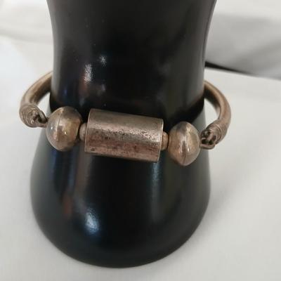 Vintage 925 Sterling Silver Mexico Bracelet 2 3/4” Signed Stamped PLG Art Deco