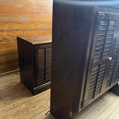 Two Ethan Allen Wood Shelves