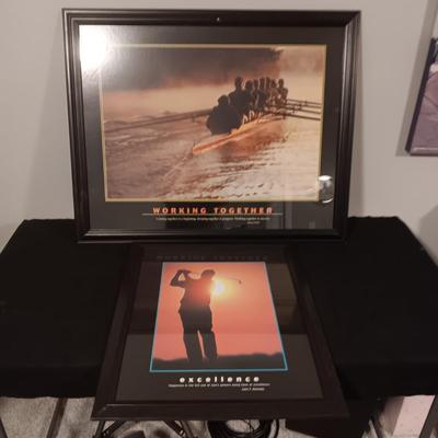MOTIVATIONAL, INSPIRATIONAL FRAMED POSTERS "EXCELLENCE" & "WORKING TOGETHER"