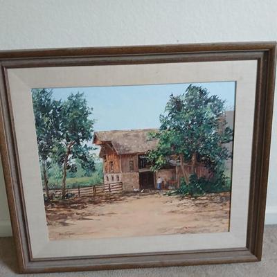 Hope Stevenson Hoffman Homestead original Oil Framed artwork