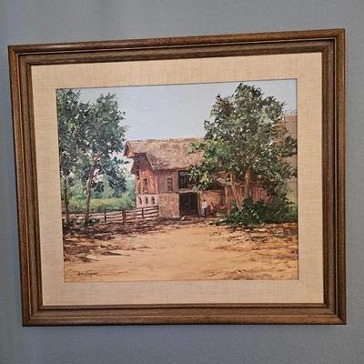 Hope Stevenson Hoffman Homestead original Oil Framed artwork