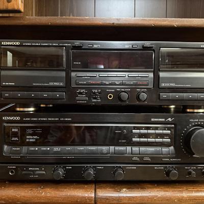 Vintage Kenwood KR-V6020 Stereo Receiver & KX-W6040 Dual Cassette Deck