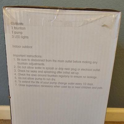 New in box - Ashland Light - up Garden water fountain