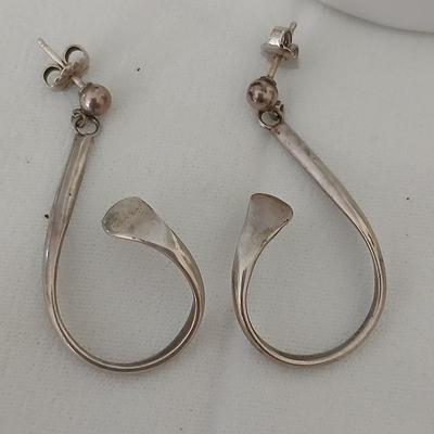 Sterling silver Spanish wave cuff with earrings