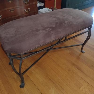 Upholstered Metal Frame Bench- Approx 37" Wide