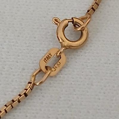14 k 14k Gold chain with Jadeite 14K gold pendant