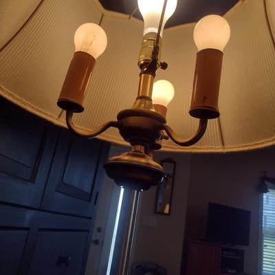 Metal Post Four Bulb Floor Lamp with Shade- Approx 61" Tall