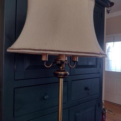 Metal Post Four Bulb Floor Lamp with Shade- Approx 61" Tall