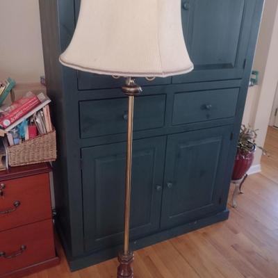 Metal Post Four Bulb Floor Lamp with Shade- Approx 61" Tall