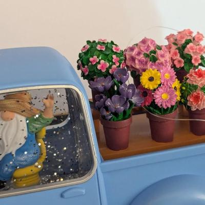 LED Water Globe Gnome Country Garden Farmhouse Truck Lights Up