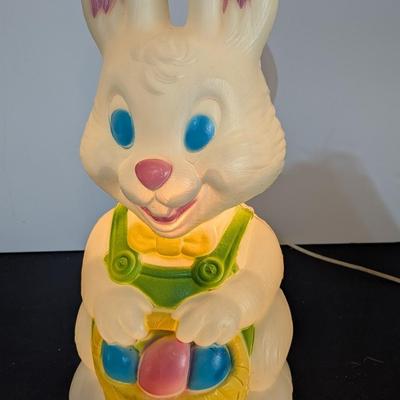 General Foam Plastics Lighted Easter Bunny Blow Mold 19" Norfolk VA Vintage