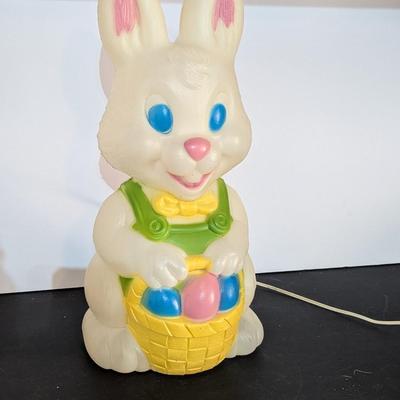 General Foam Plastics Lighted Easter Bunny Blow Mold 19" Norfolk VA Vintage