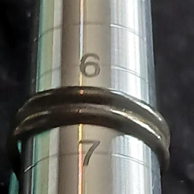 Vintage Navajo Les Baker LB Seafoam Turquoise Inlay Sterling silver ring