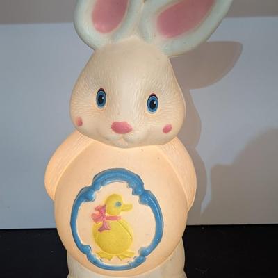 Vintage Easter Bunny Mold Chick On Tummy 22" Tall Lighted
