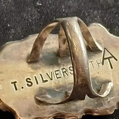 Atkinson Trading Post Navajo Sterling Silver Turquoise Coral Ring T. Silversmith - Size 5