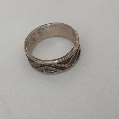 Vintage, Southwestern Style, James Rogers, J. R. Silversmiths, 925 Sterling Silver ring - size 8.5