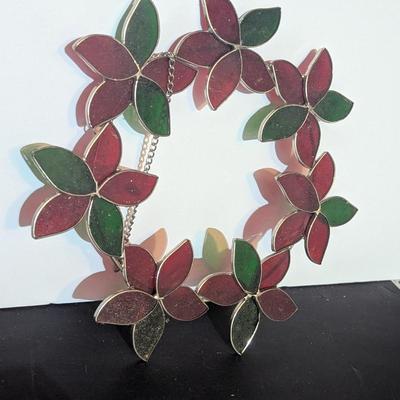 Stained Glass Holiday Wreaths Pumpkins & Poinsettia