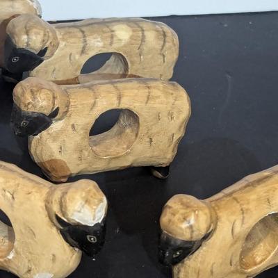 Vintage Cow & Sheep Hand Painted Napkin Holders