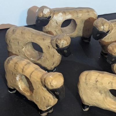 Vintage Cow & Sheep Hand Painted Napkin Holders
