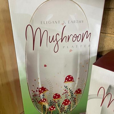G144-Adorable Mushroom Platter and Pitcher