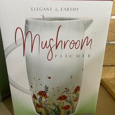 G144-Adorable Mushroom Platter and Pitcher