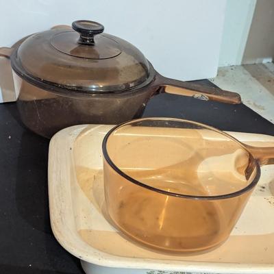 Pyrex Vision Ware Amber Pots & Corning Ware Baking Dishes