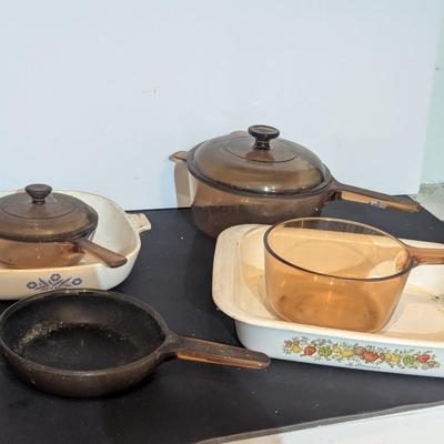 Pyrex Vision Ware Amber Pots & Corning Ware Baking Dishes