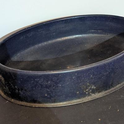 Vintage Blue Enamel Ware Roaster