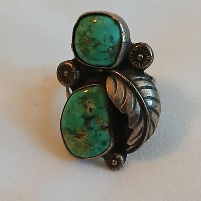 Vintage Sterling Silver 925 Native American Turquoise Ring
