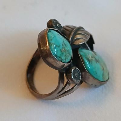Vintage Sterling Silver 925 Native American Turquoise Ring