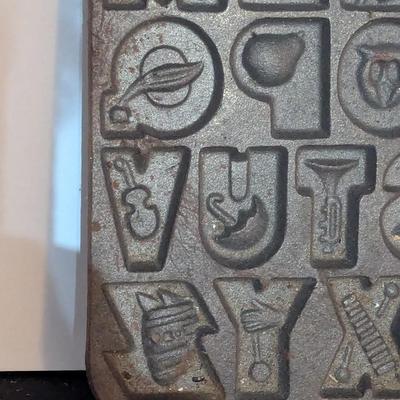 Vintage John Wright Cast Iron Alphabet Cookie Mold